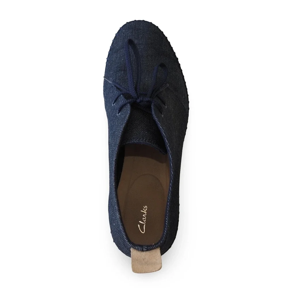 Clarks Denim Chukka Boots Mens 10.5M Indigo Ankle Lace Up Casual Shoes 21621